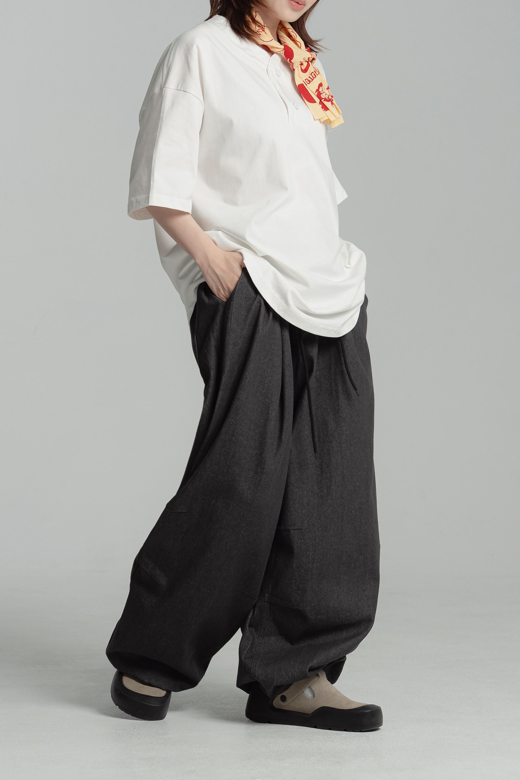 極致個性折線寬鬆長褲 2色