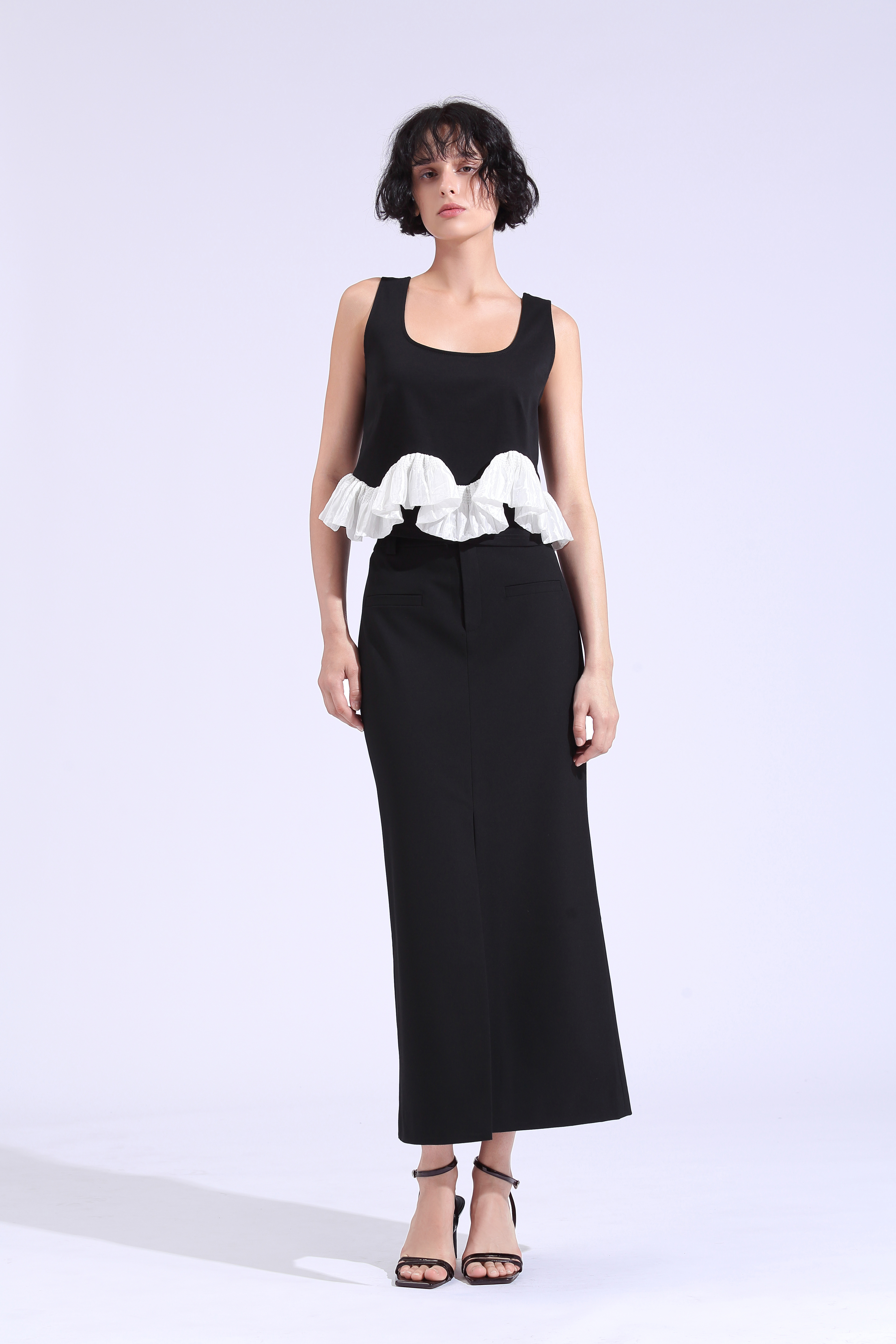 BE10006F1 現代哥特荷葉擺馬甲背心