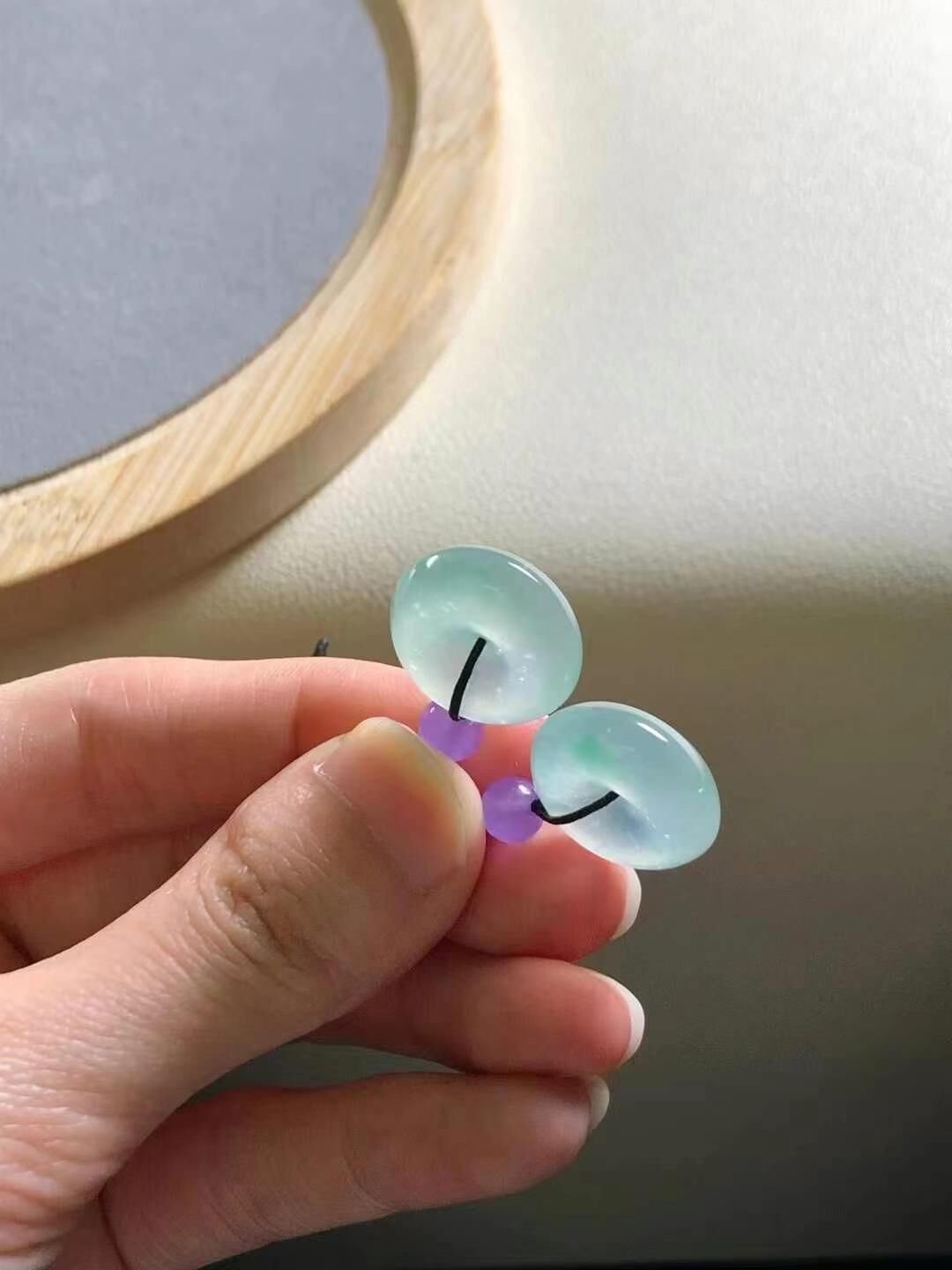 59345 翡翠平安扣一對