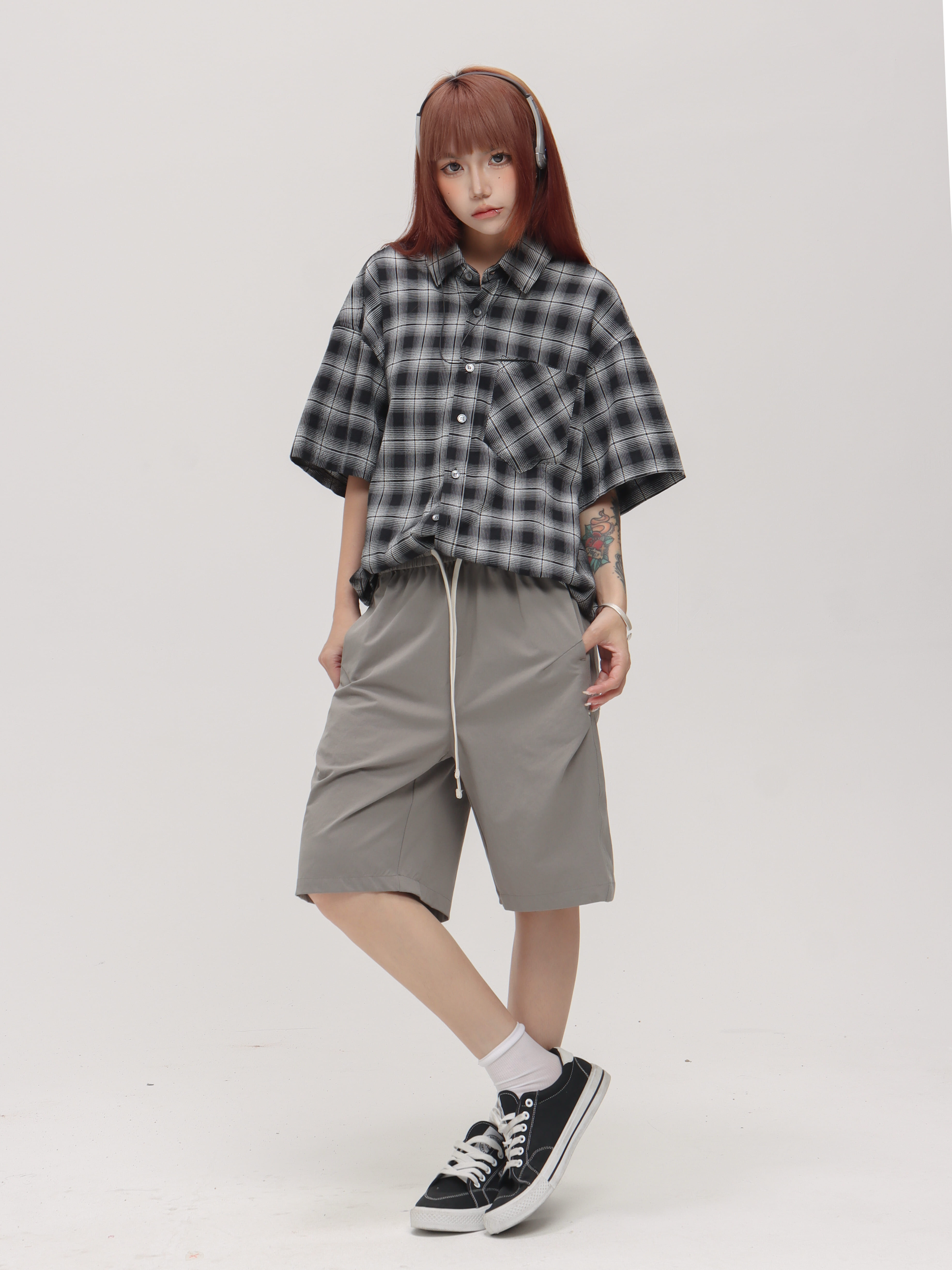 JIN UNIVERSAL 壓褶抽繩機能涼感面料 短褲