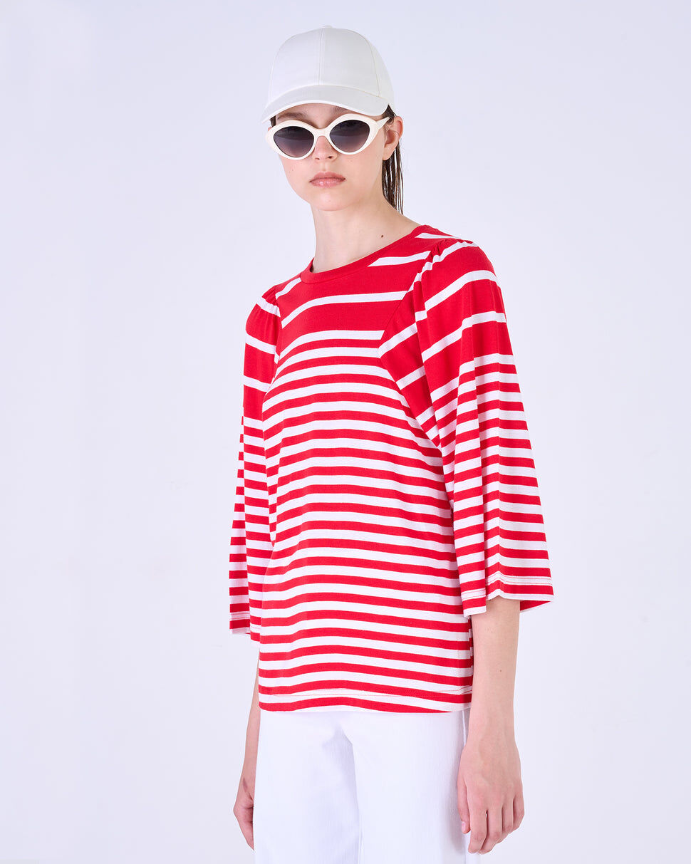 【Silvian Heach】條紋七分袖上衣