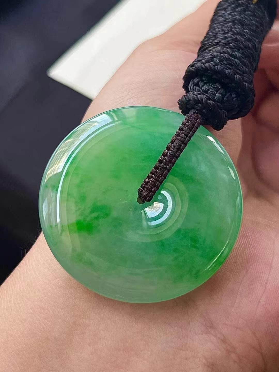 翡翠平安扣 (39.8mm直徑),天然翡翠A玉, 緬甸玉, Jade, Jadeite