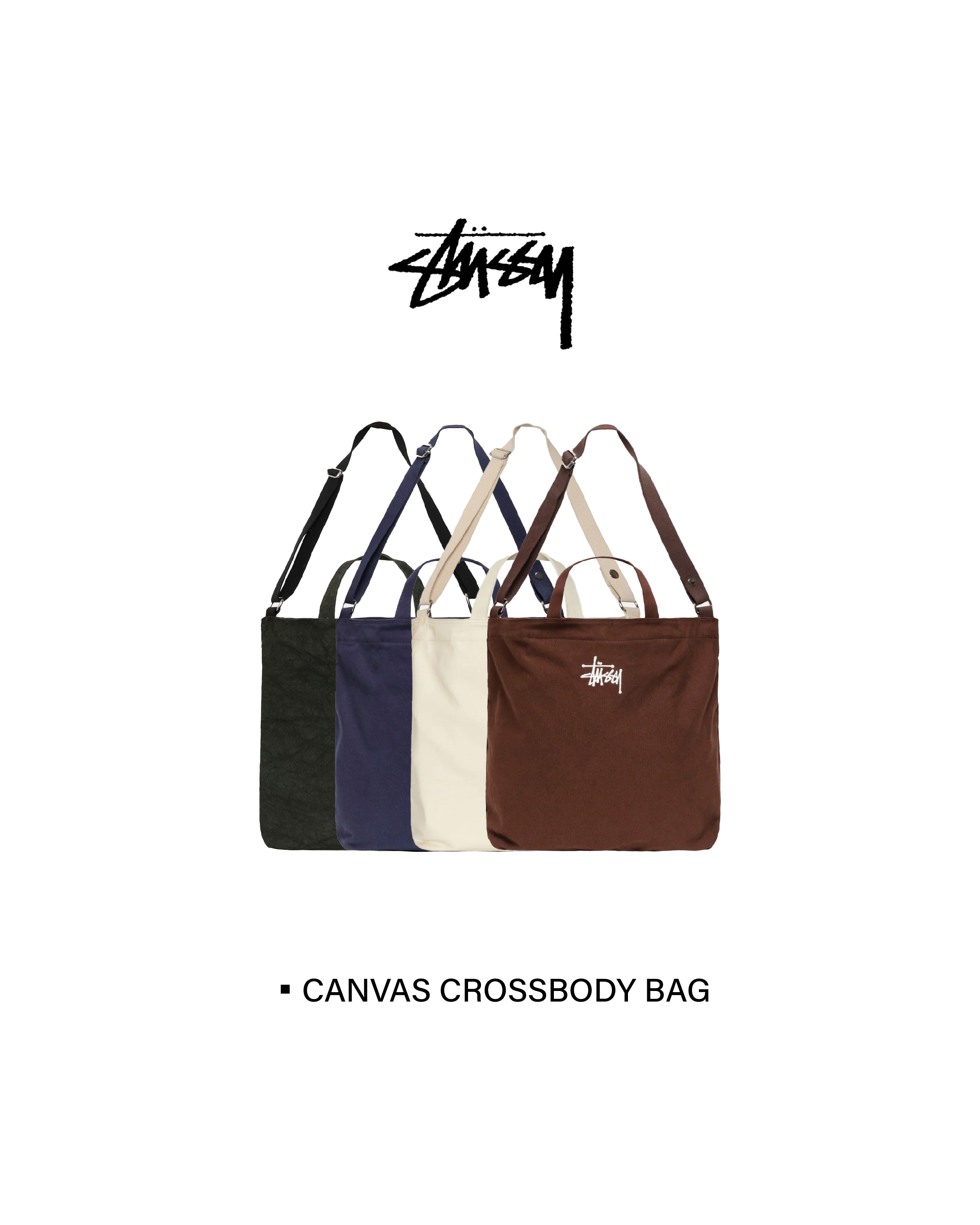 【代購】STUSSY CANVAS CROSSBODY BAG 帆布斜背包 4色