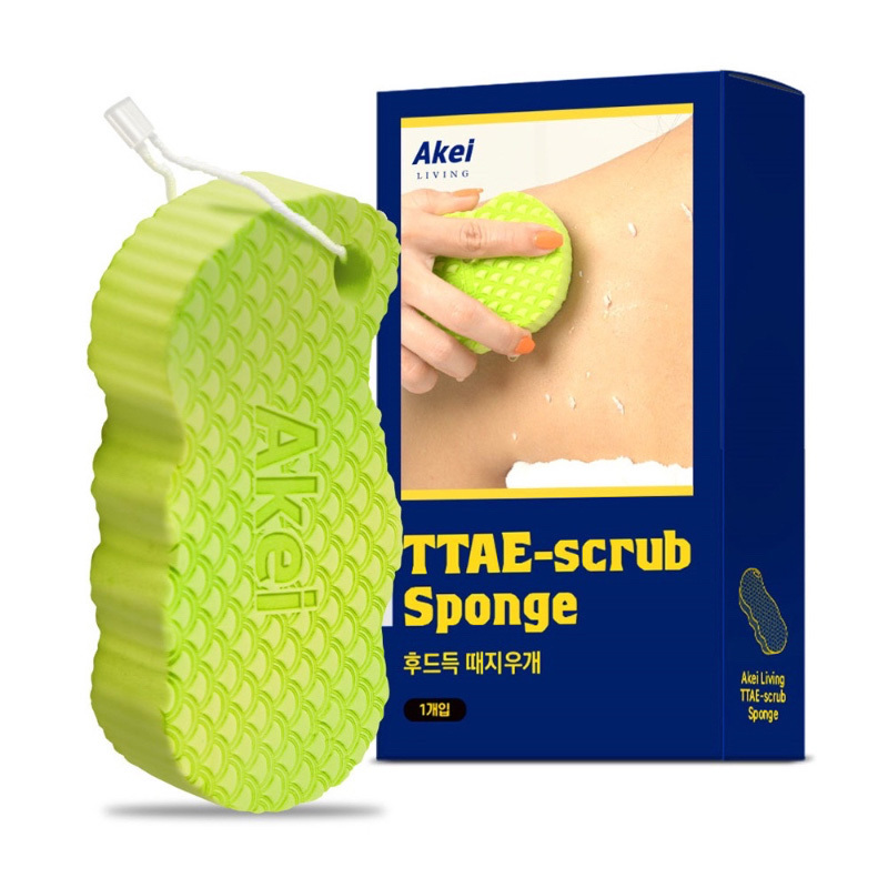 🇰🇷韓國 AKEI爆屑角質橡皮擦搓澡海綿 2入組