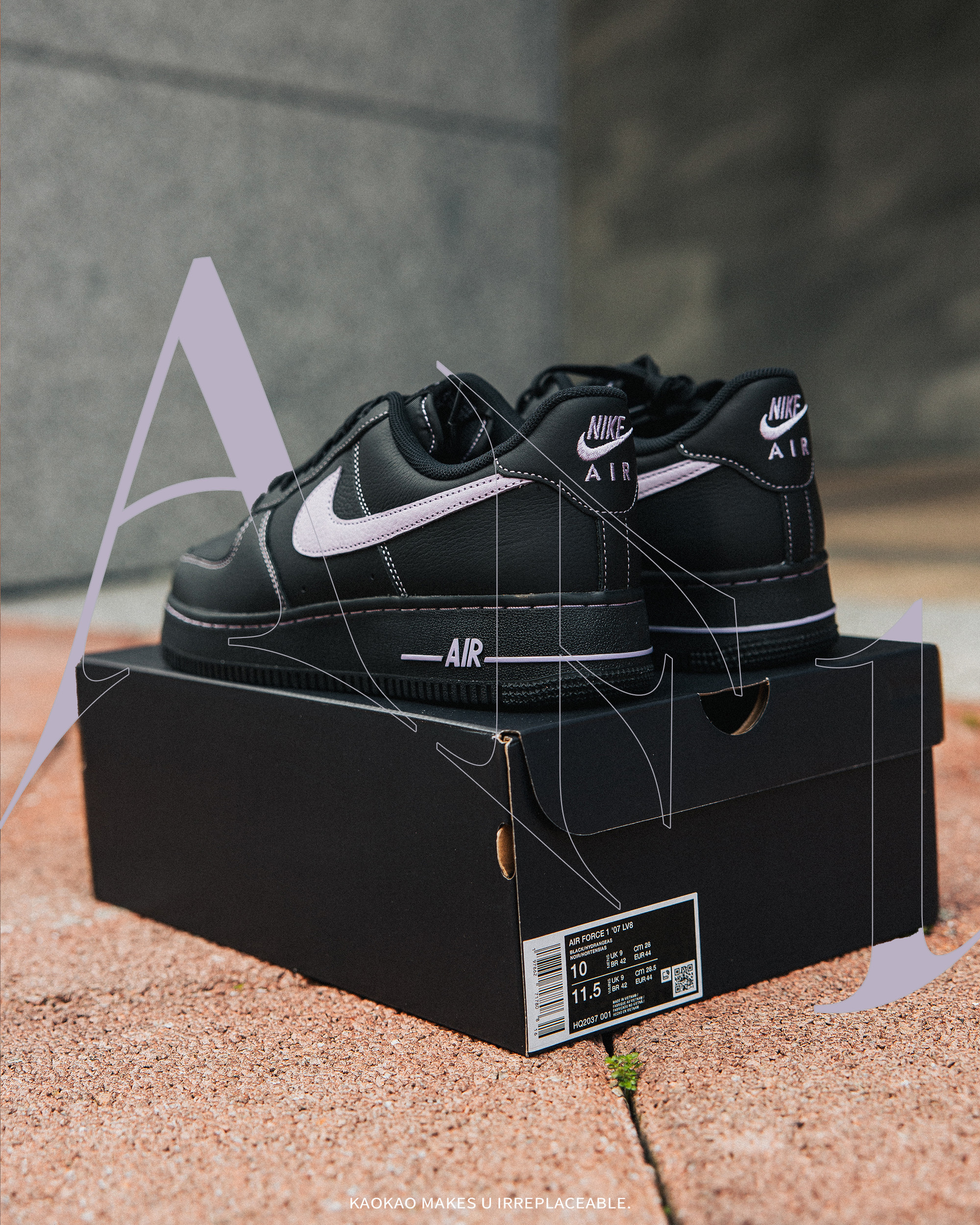 男鞋 NIKE AIR FORCE 1 AF1 紫羅蘭 刺繡 縫線 黑紫【HQ2037-001】