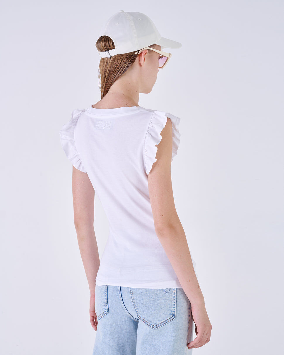 【Silvian Heach】荷葉邊無袖上衣