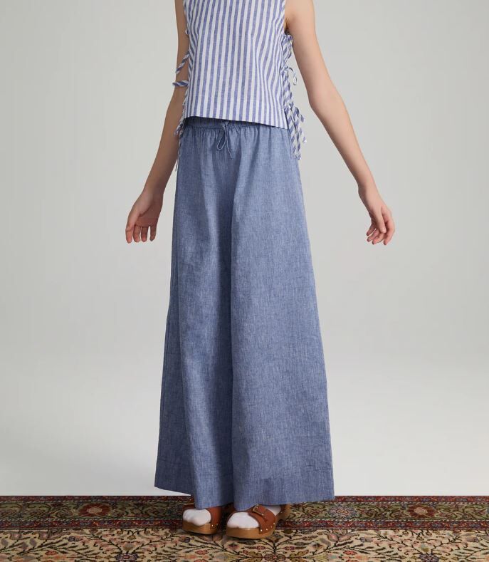 MINIMOM 棉麻寬褲 Ingrid Trousers-Blue