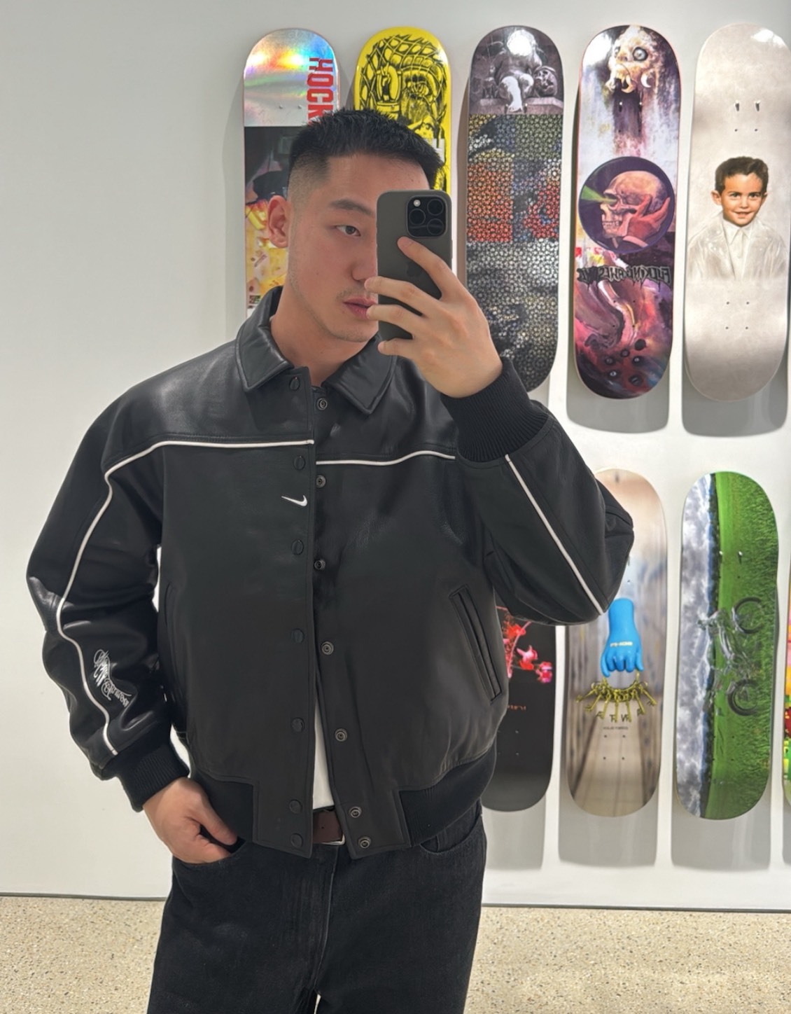 Supreme x Nike 聯名皮革校隊夾克