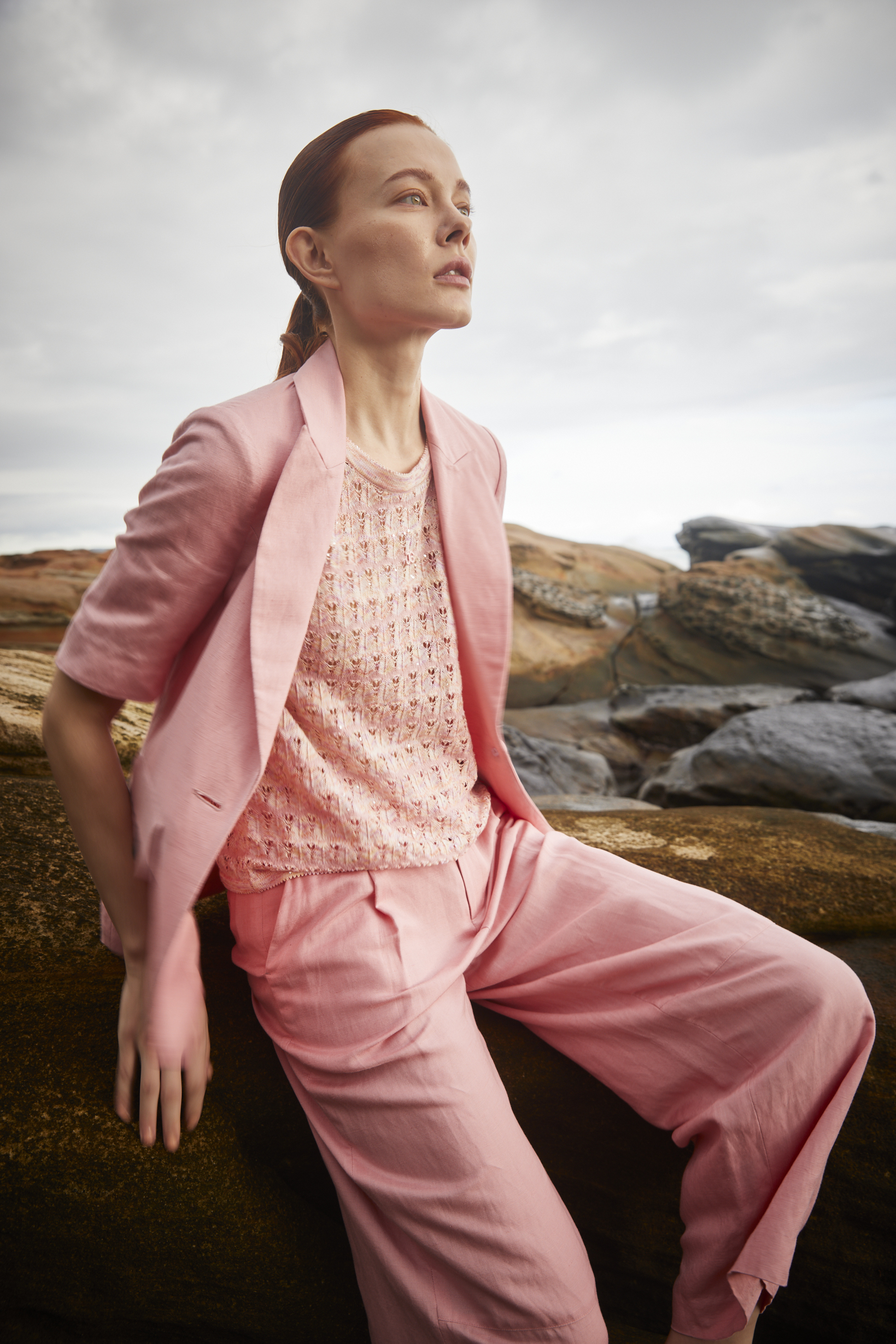 BE10150B1 亞麻寬褲