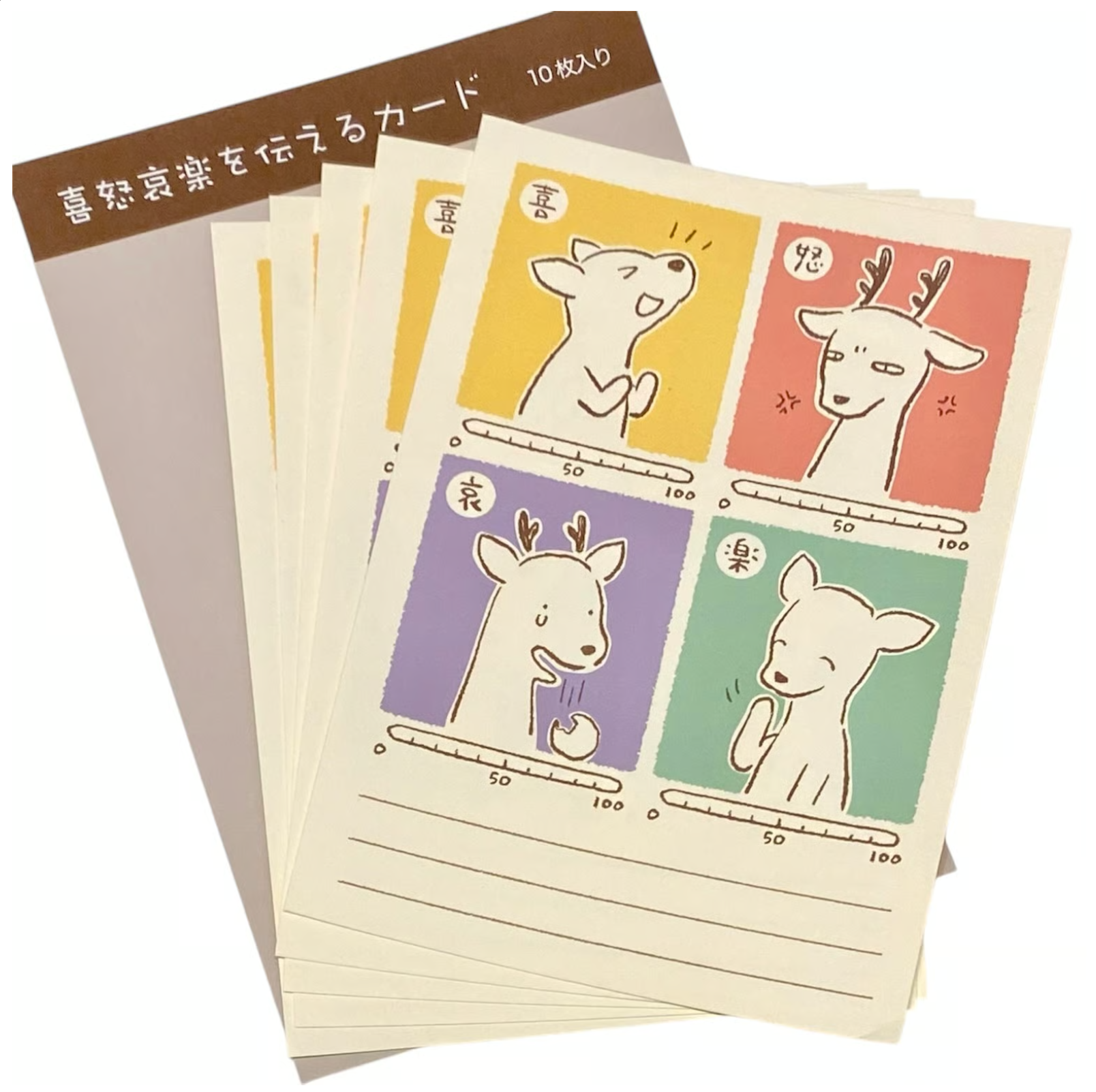 『coto mono』喜怒哀楽を伝えるカード（小鹿喜怒哀樂卡片10入）