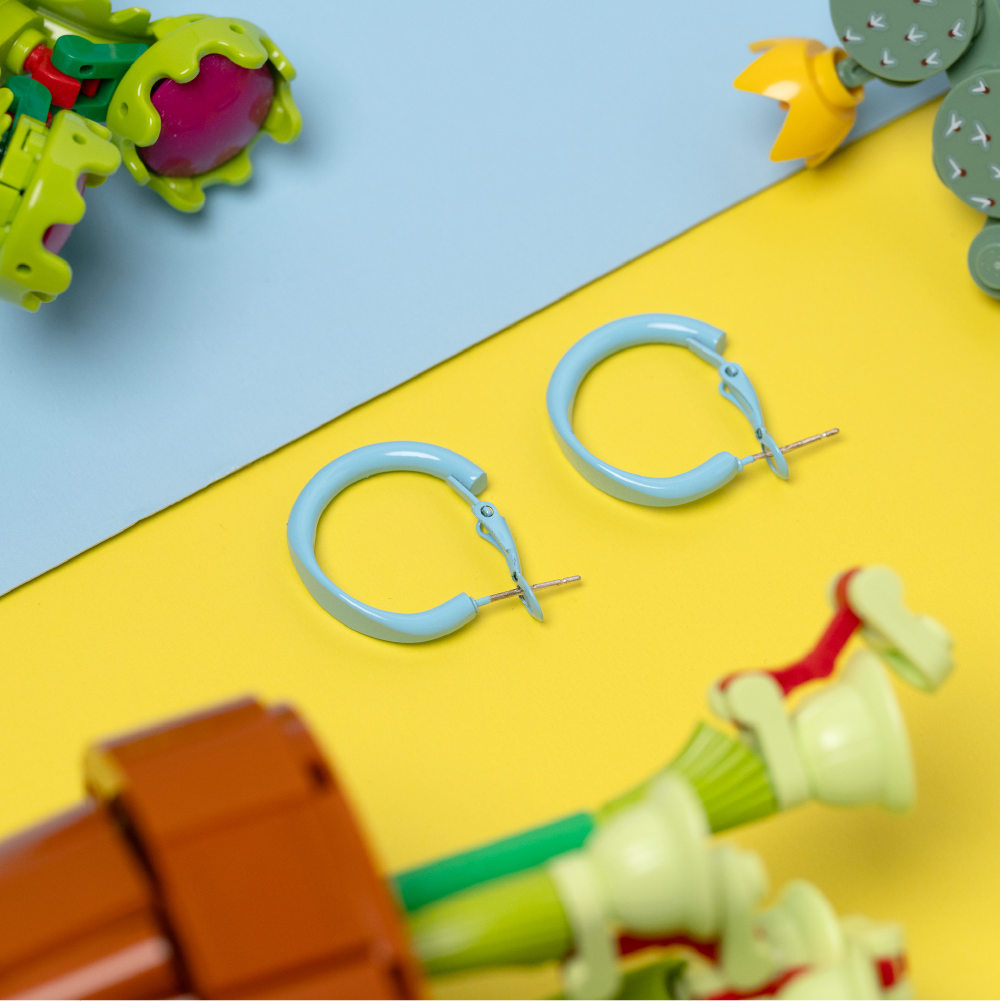 藍色馬卡龍耳環