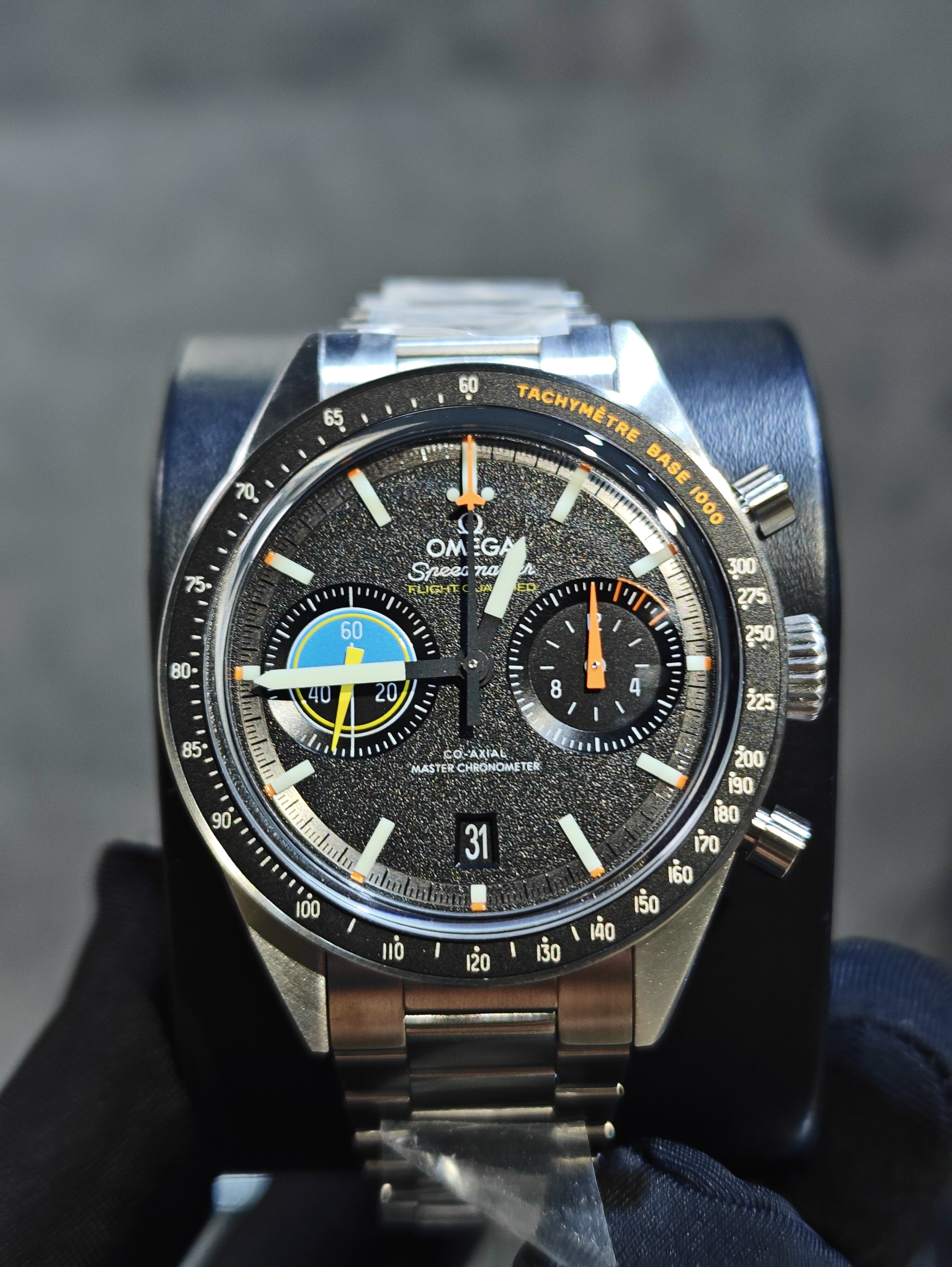 BRAND NEW OMEGA SPEEDMASTER PILOT 332.10.41.51.01.002 33210415101002 BLACK DIAL STEEL ON STEEL CO-AXIAL MASTER CHRONOMETER CHRONOGRAPH 40 MM