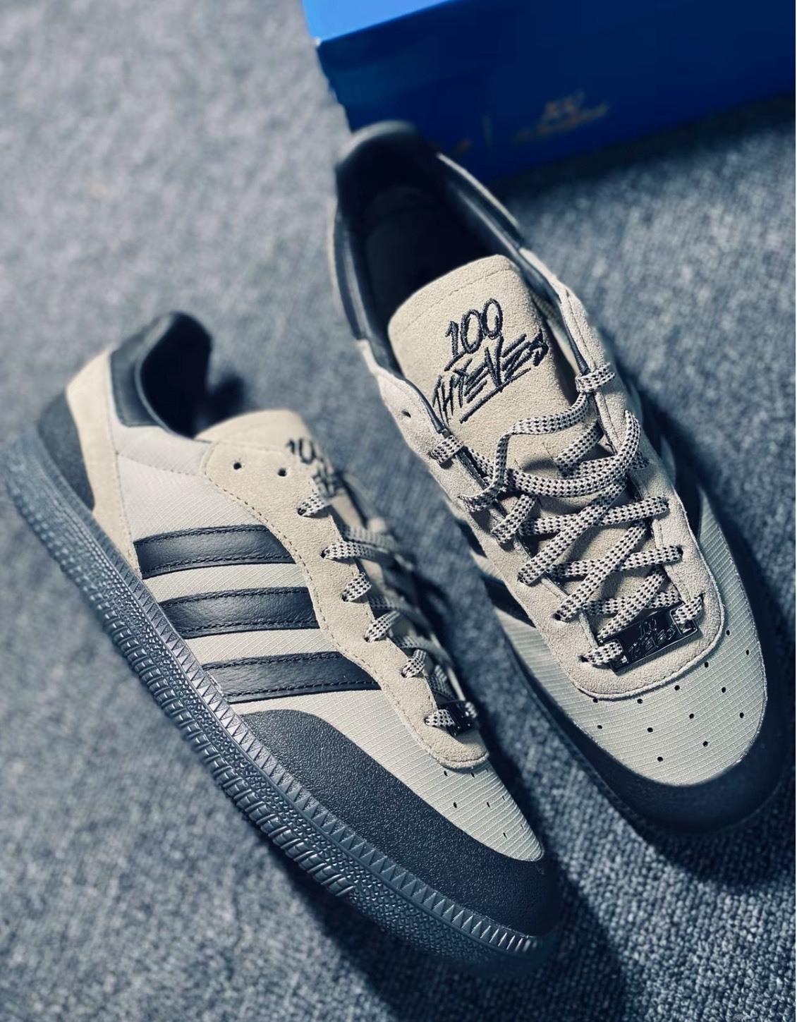 adidas x 100 Thieves Palos Hills 銀黑板鞋