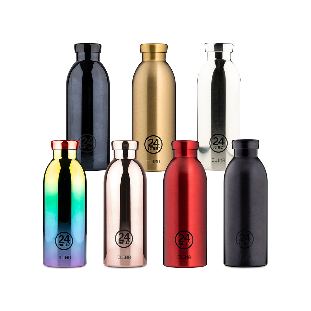 義大利 24Bottles 不鏽鋼雙層保溫瓶 500ml / 金閃閃系列