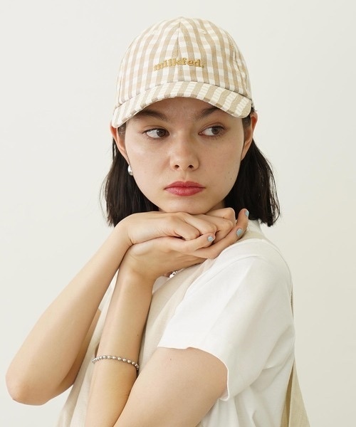 MILKFED. / GINGHAM LOGO CAP