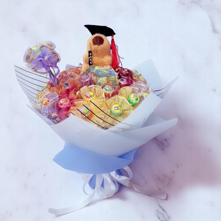 豬畢業了,卡比巴拉棒棒糖花束,你最棒你好棒花束,棒棒糖花束