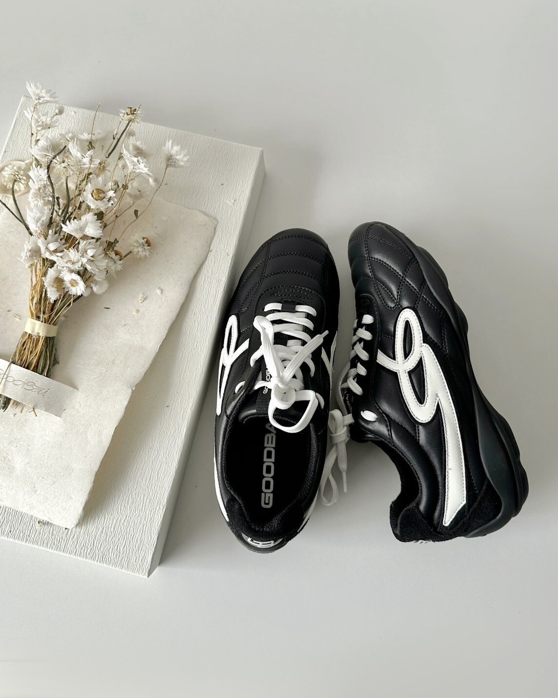 白敬亭 同款 GOOD BAI 超限量 皮革 復古 足球鞋 流浪鞋 黑色