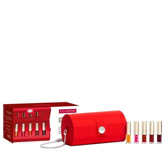 Clarins 嬌韵詩護唇油套裝1.4ML*5(01+03+04+08+09)+鏈條包