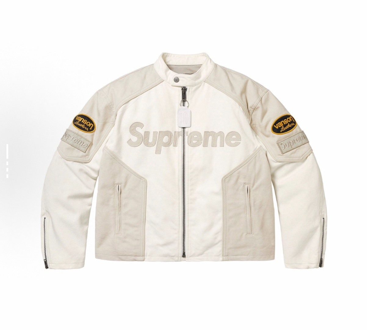 Supreme x Vanson x Cordura 白色聯名棉質機車外套