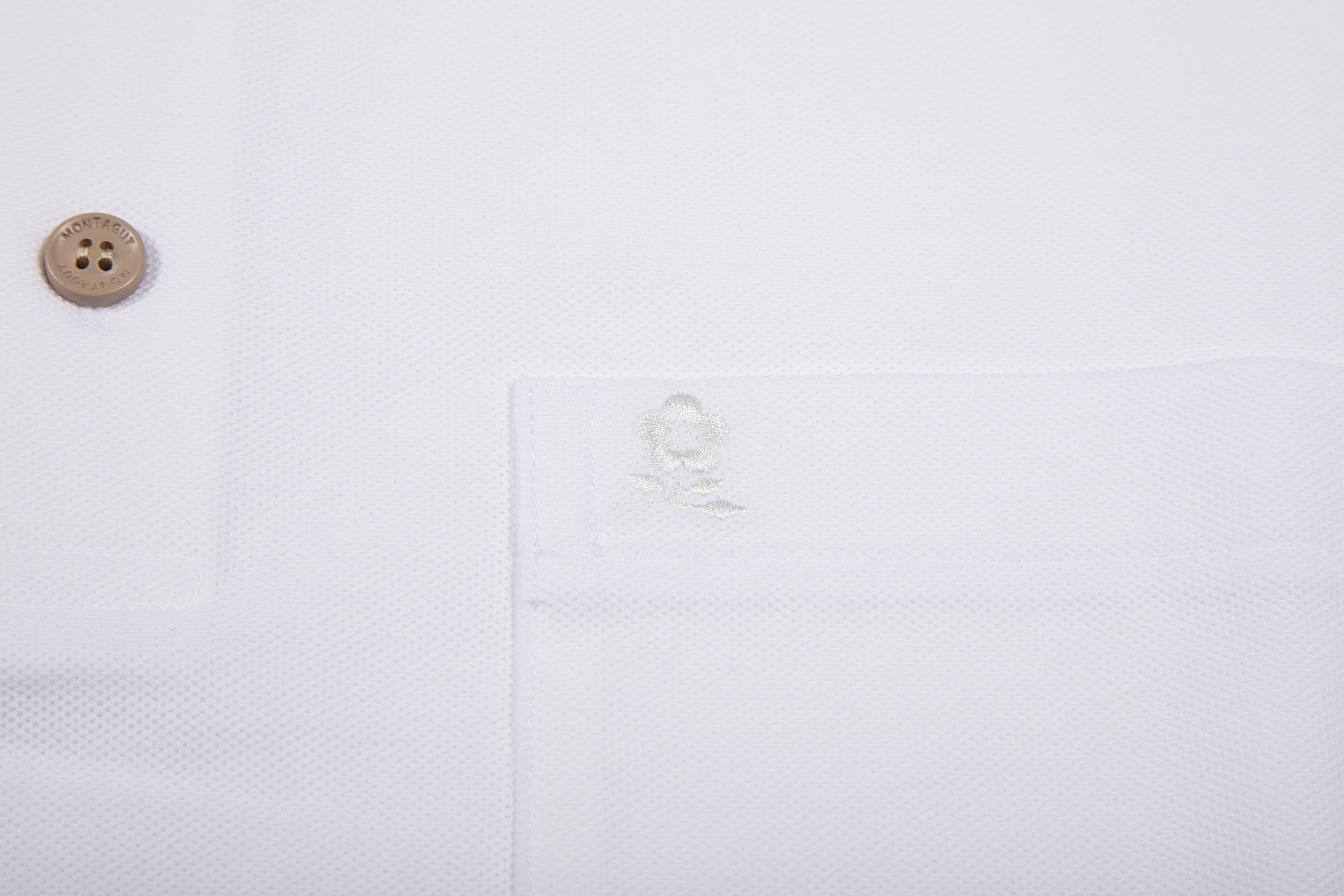 Montagut - 男士 純色口袋短袖翻領Polo