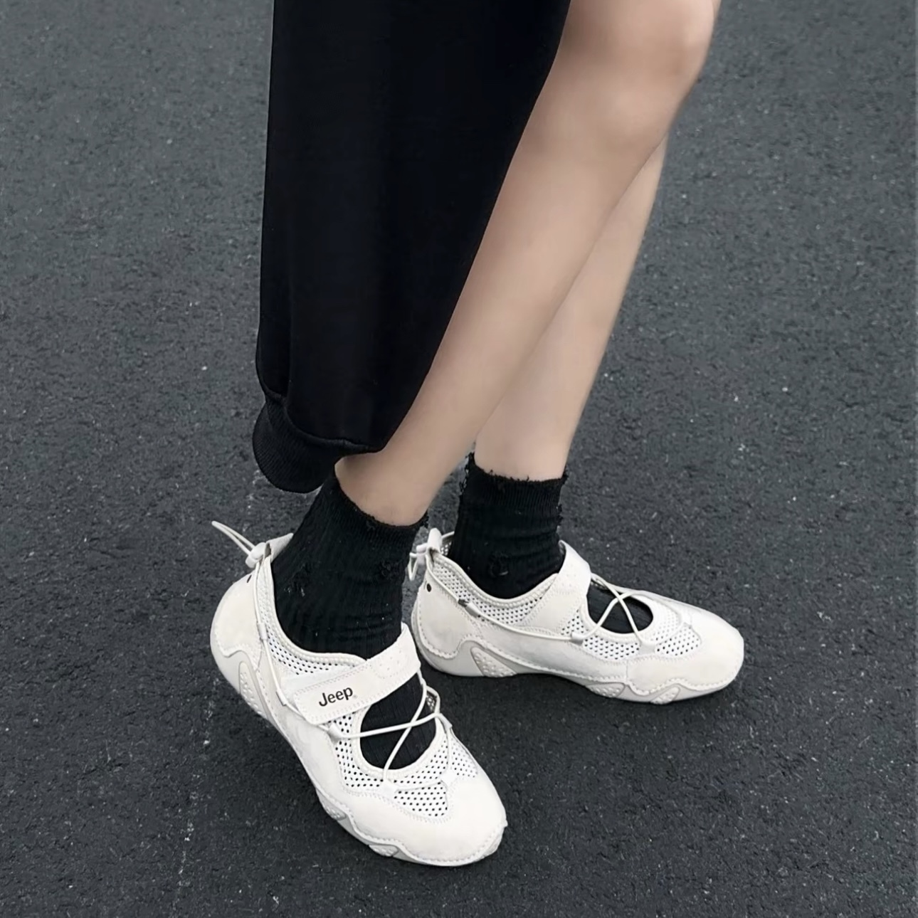 JEEP 吉普 瑪莉珍 米白 杏色 戶外 休閒鞋 女款 PX241WAS932