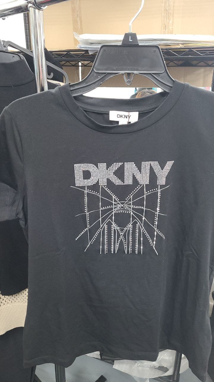 [S] DKNY BLACK P4JHMWNA RHINESTONE T-SHIRT, 732465989353 (SD1410)
