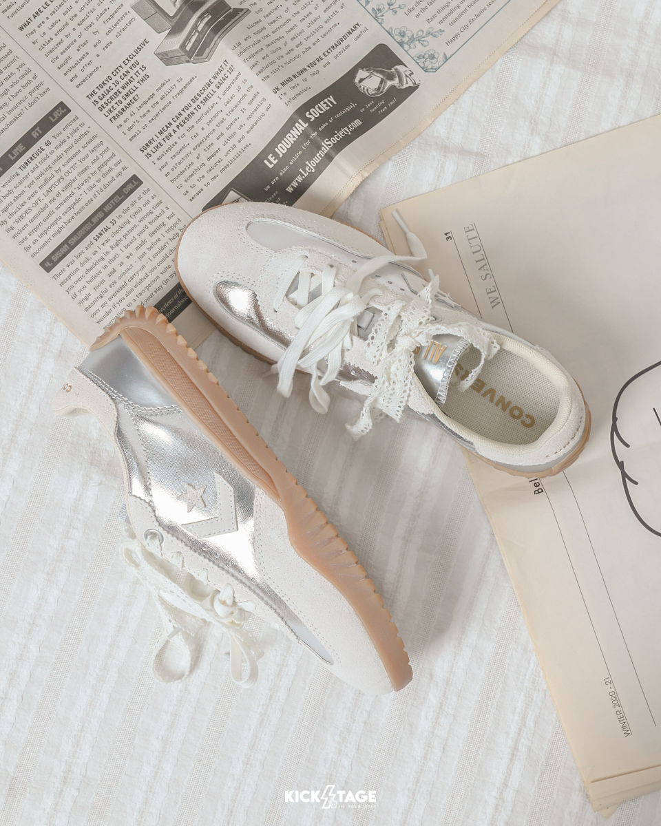 <特價，不退換> CONVERSE RUN STAR TRAINER 液態銀 復古 麂皮拼接 德訓鞋 焦糖底 休閒鞋【A15189C】