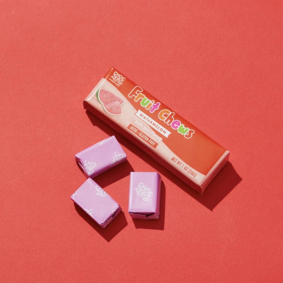 [試食價1條裝] Choczero 繽紛水果軟糖 #無添加糖 (1條，8粒)   (橙/士多啤梨/西瓜) 味道隨機1條