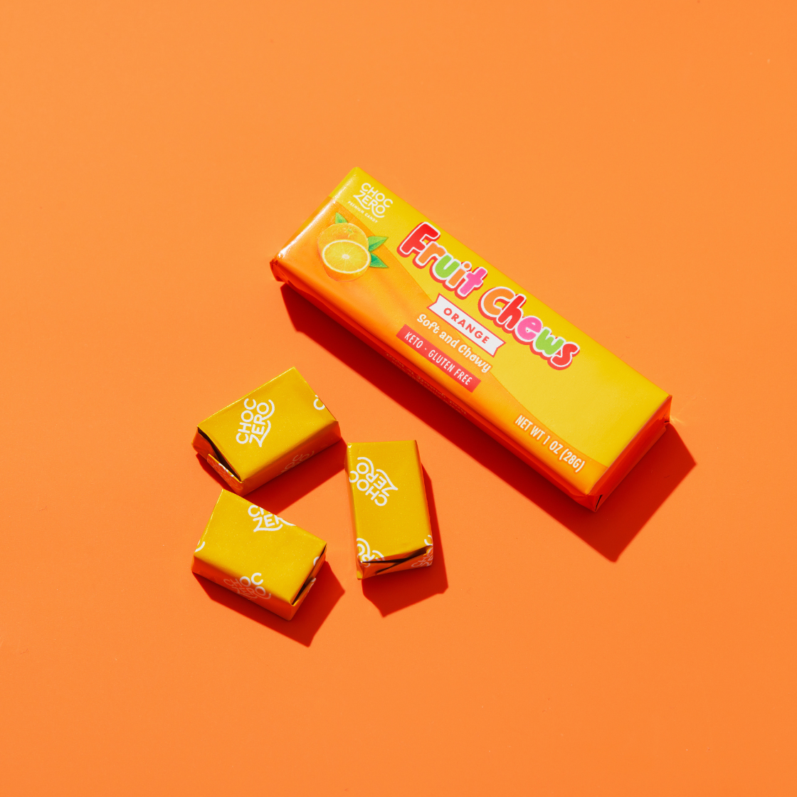 [試食價1條裝] Choczero 繽紛水果軟糖 #無添加糖 (1條，8粒)   (橙/士多啤梨/西瓜) 味道隨機1條