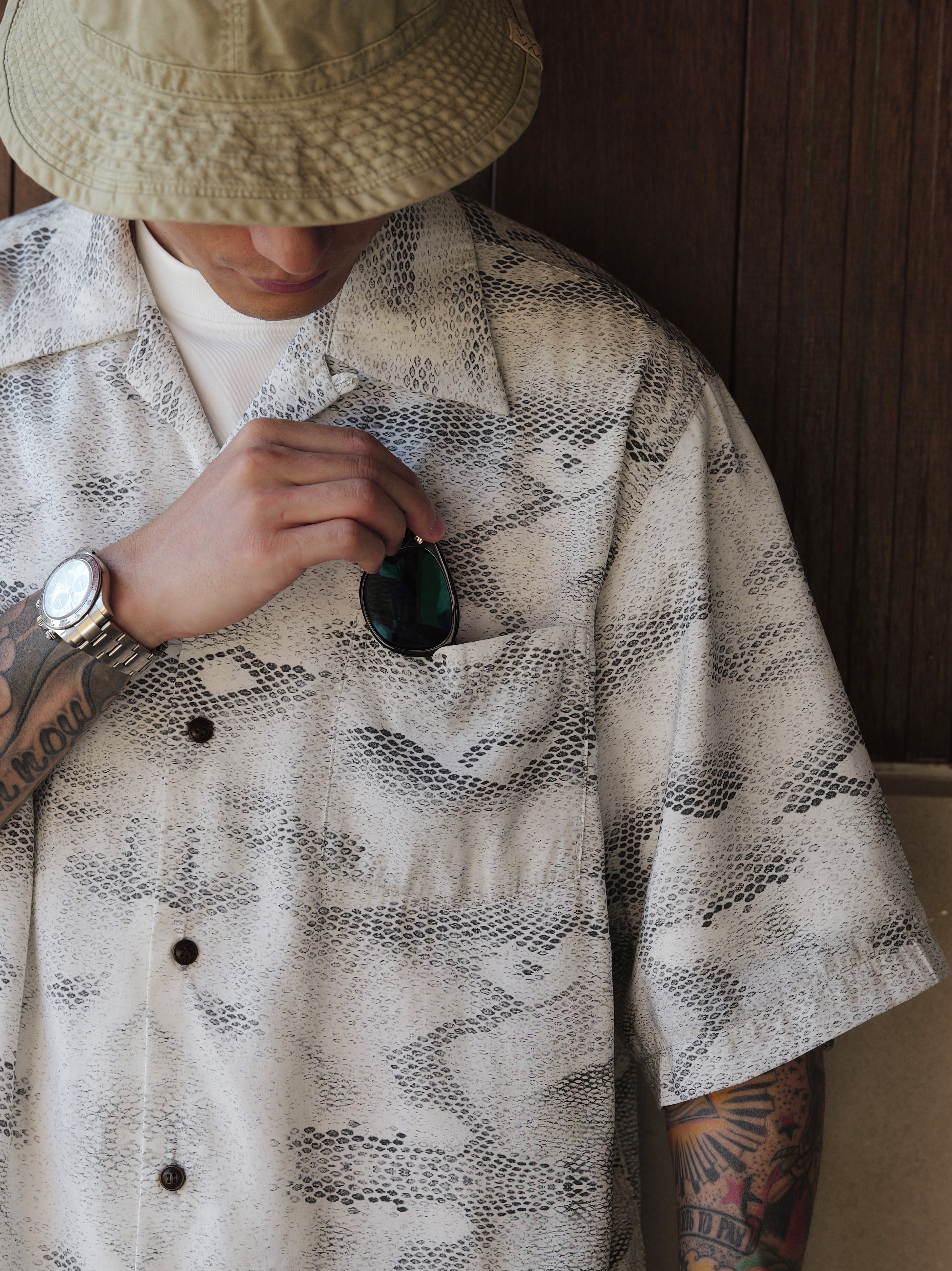 Unbent 25s/s 蛇紋短袖襯衫