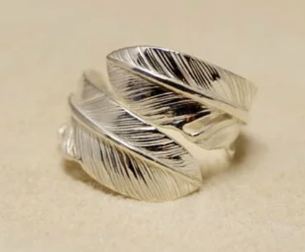 素銀雙羽戒 小碼Ｓ