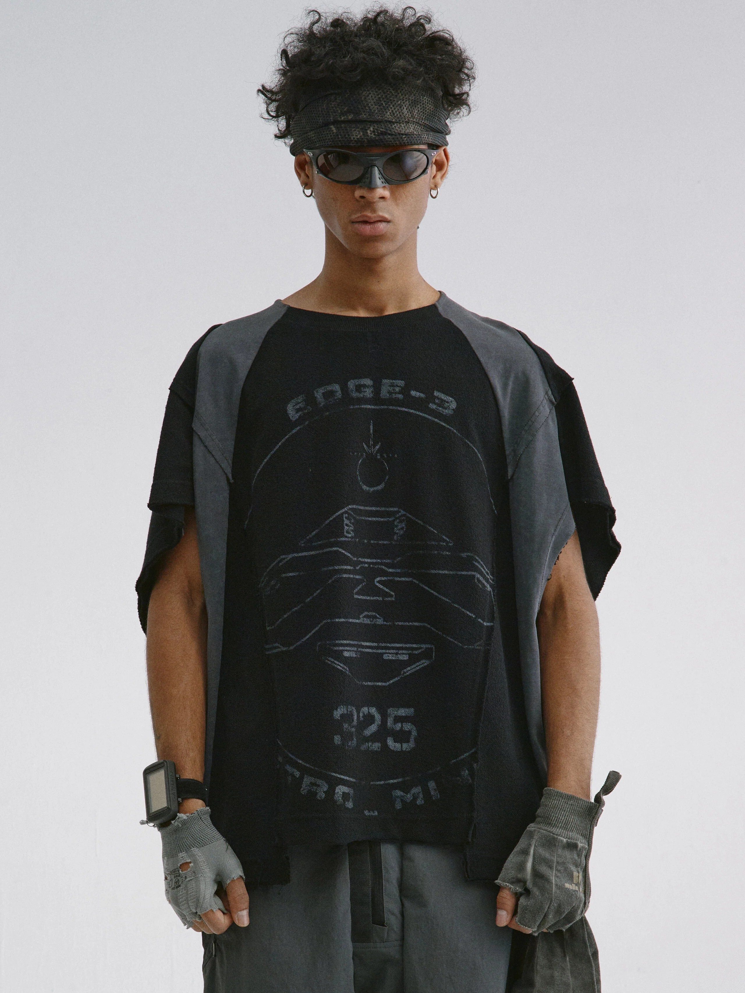 【Focus Store】 Hamcus SS25 DUSZEN LPUUS / Interstellar Frisbee Marshal Tanktop 刷舊拼接背心 UM00225-2(BK)