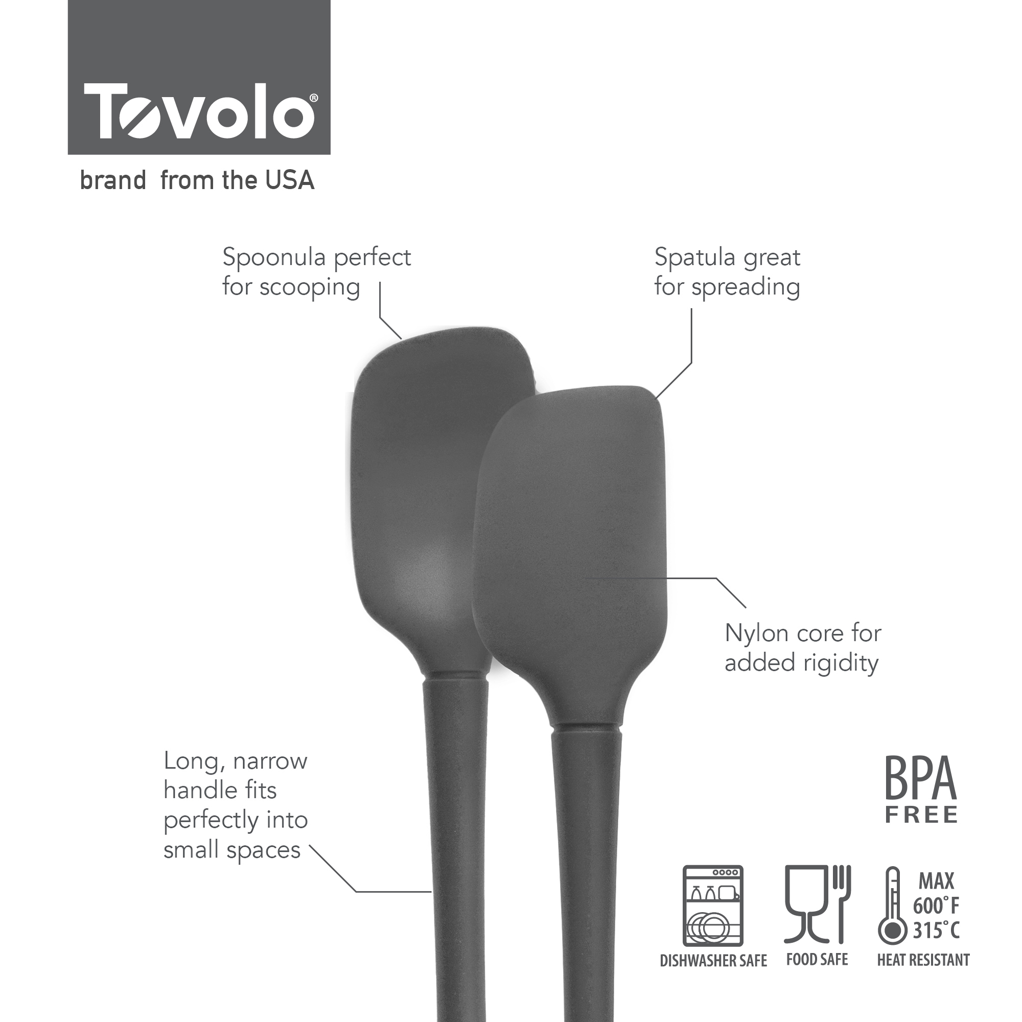 TOVOLO FLEX-CORE® 全矽膠迷你刮及匙刮（兩件裝）