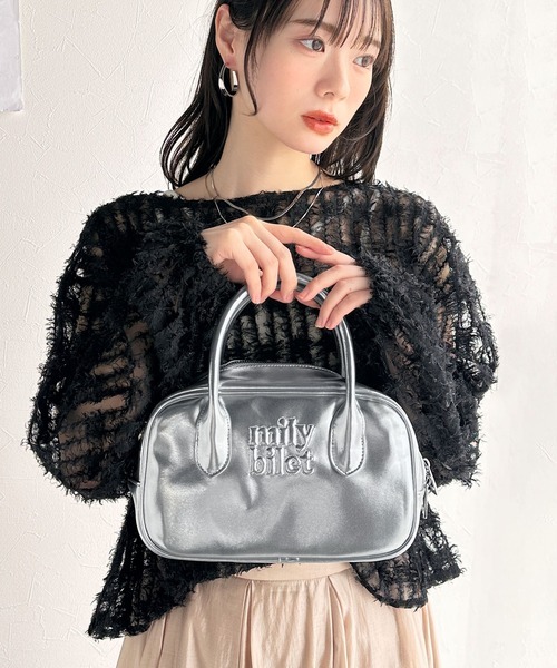 日本🇯🇵連線 Mily Bilet 立體縫線LOGO漆皮波士頓包 單肩包 肩背包 手提包 大容量 2色(任買兩件711免運)/預購