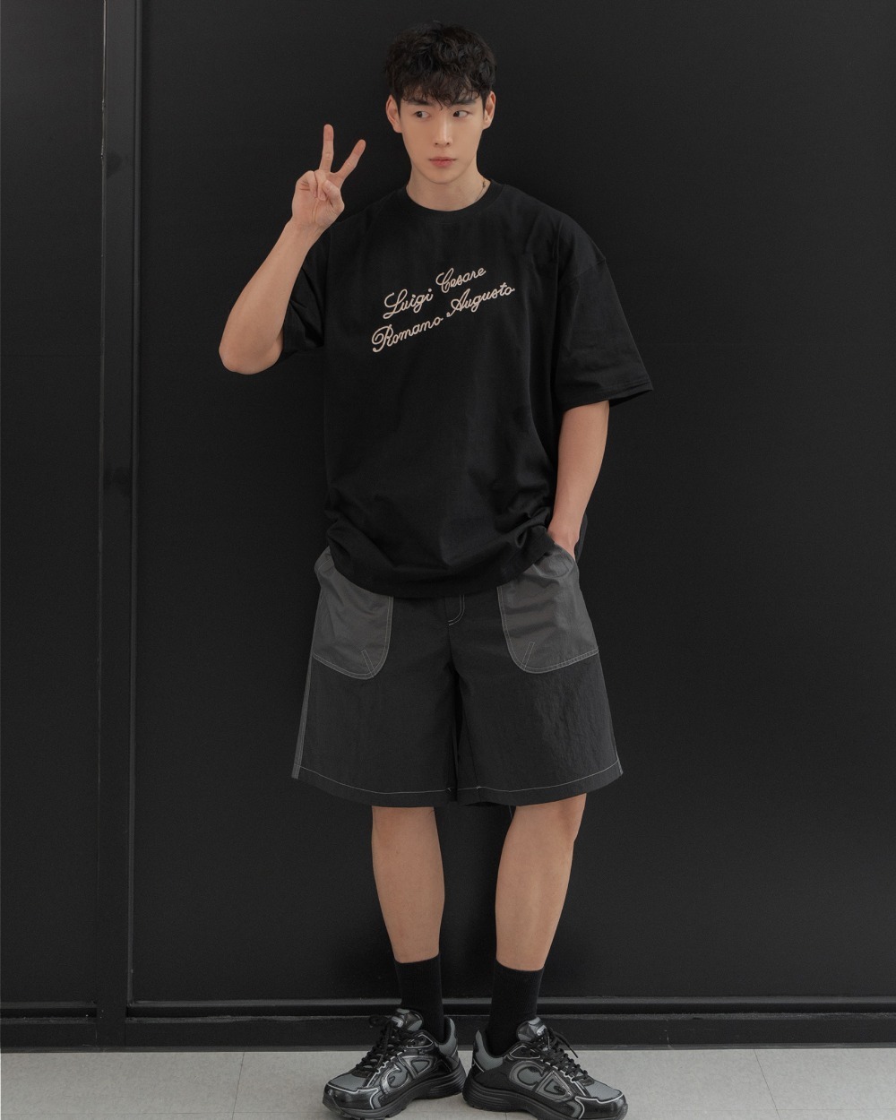 雙色尼龍搭扣短褲