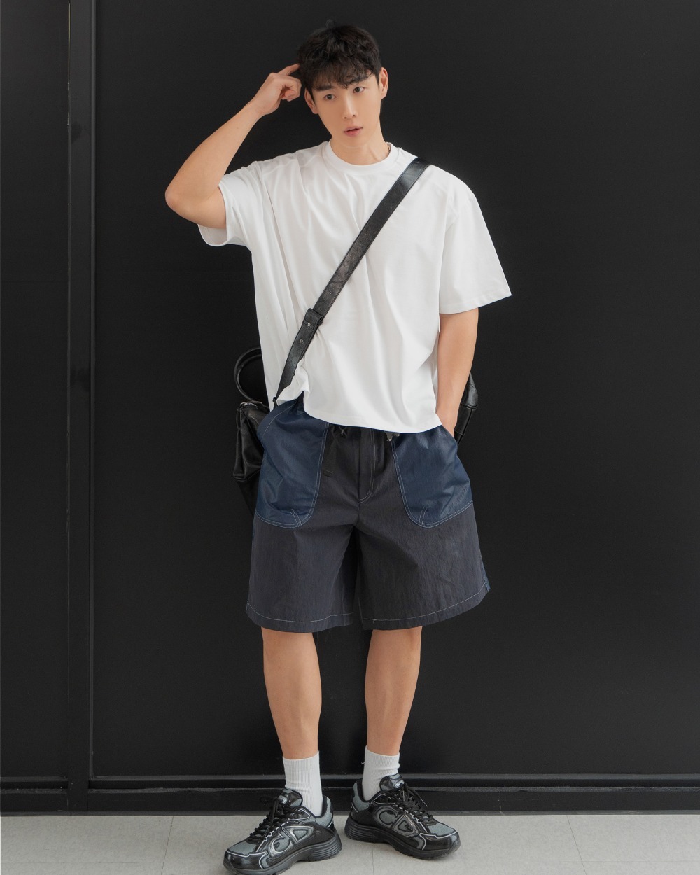 雙色尼龍搭扣短褲