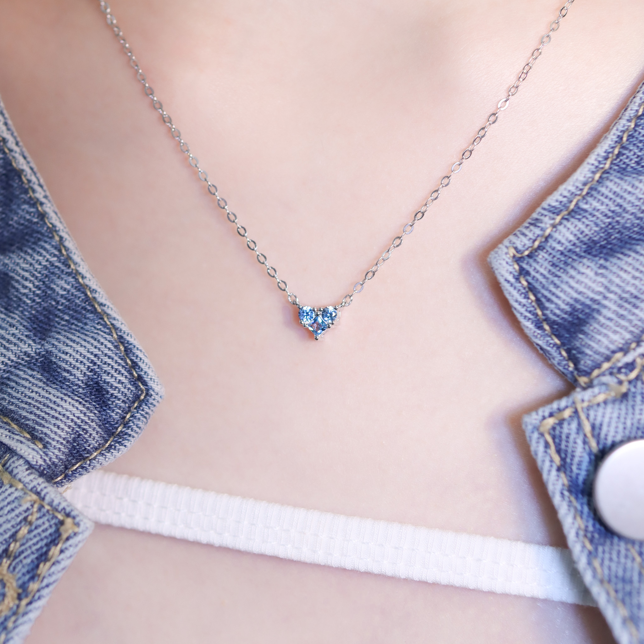 | 925銀丨小心意項鍊（藍色/紫色/白色） | NE1395 |