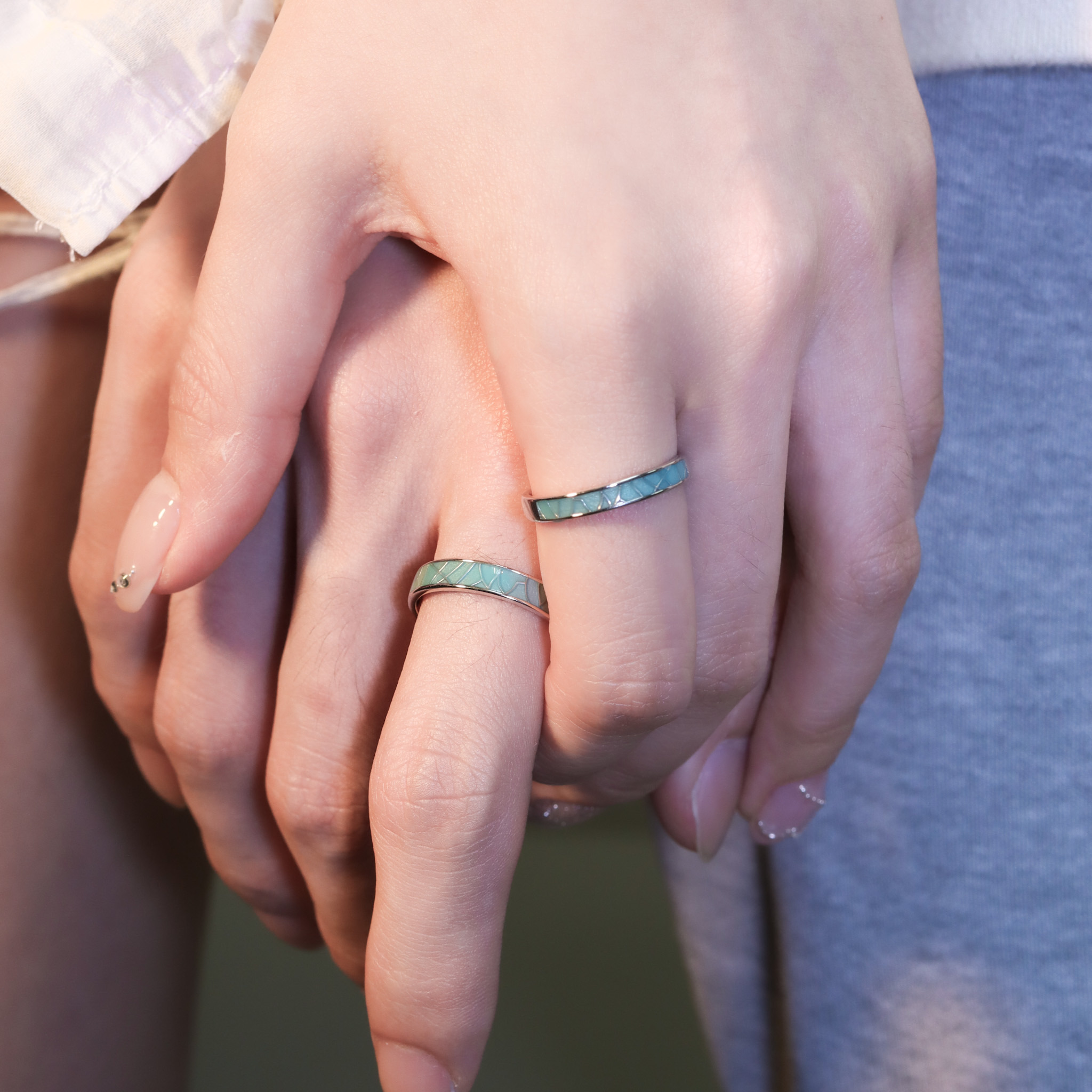 | 925純銀・ 厚鍍白金 | 薄荷愛意情侶戒指（男款/女款） | RI0822 |