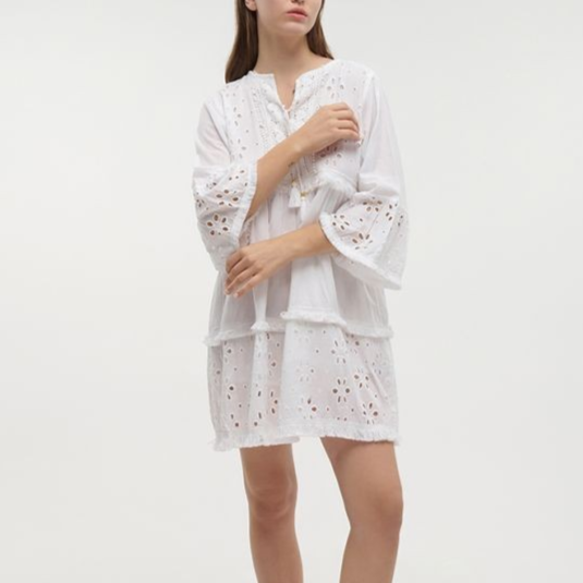 1BE0527-066 希臘度假風衫 Dress Kippur in White Color One Size #5-41-190-0327 (C-EU-E)