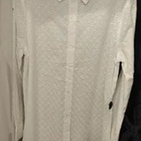 [S] DKNY CLOVER WHITE EYELET LONG SLEEVE BUTTON FRONT SHIRT, DJ4W2004-HVQ (SD1427)