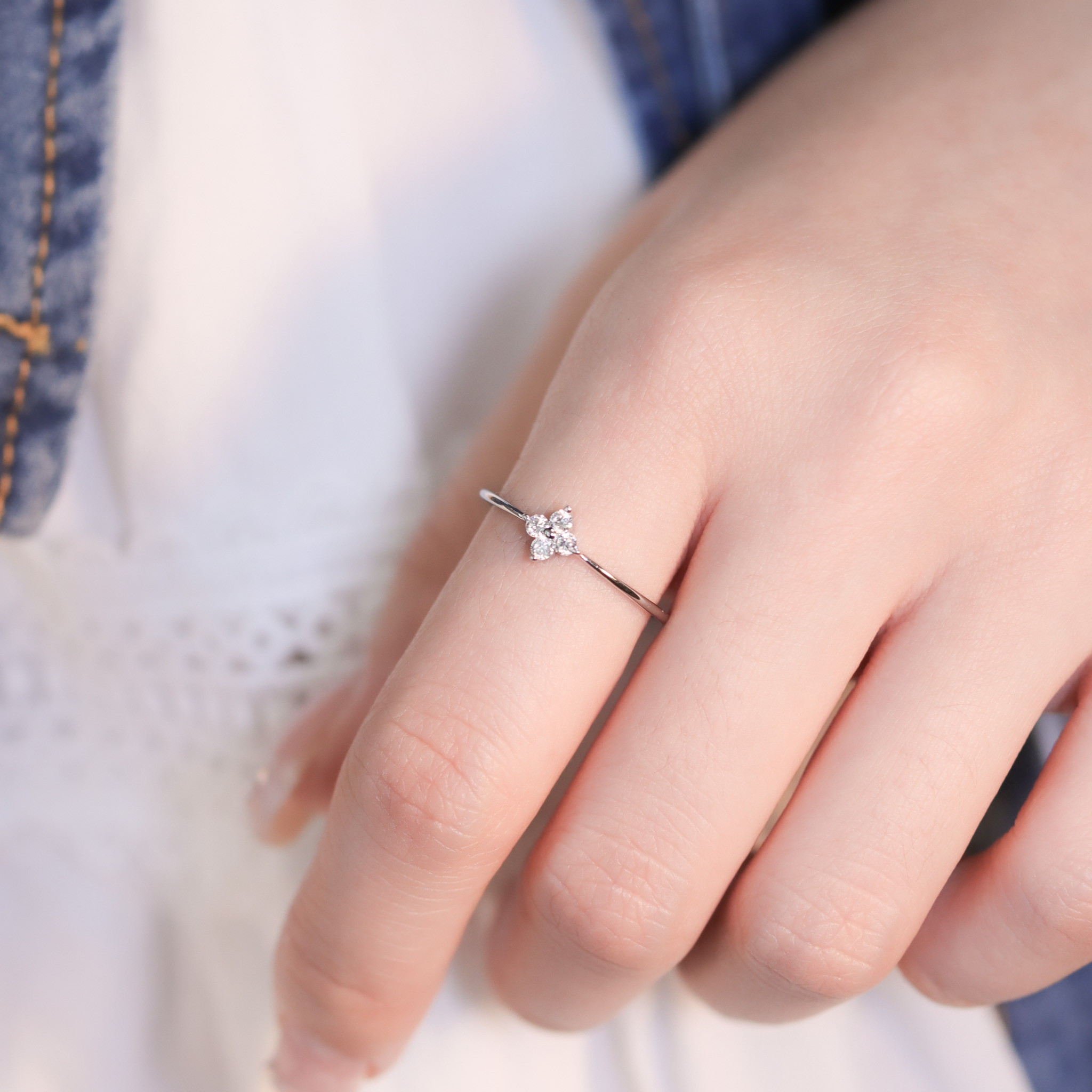 | 925純銀・厚鍍白金 | 知足的幸福戒指  | RI0885 |