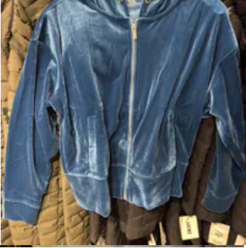 [S] DKNY POSEIDON PLATINUM VELOUR FULL ZIP HOODIE, DP4J9298-P07 (SD1431)