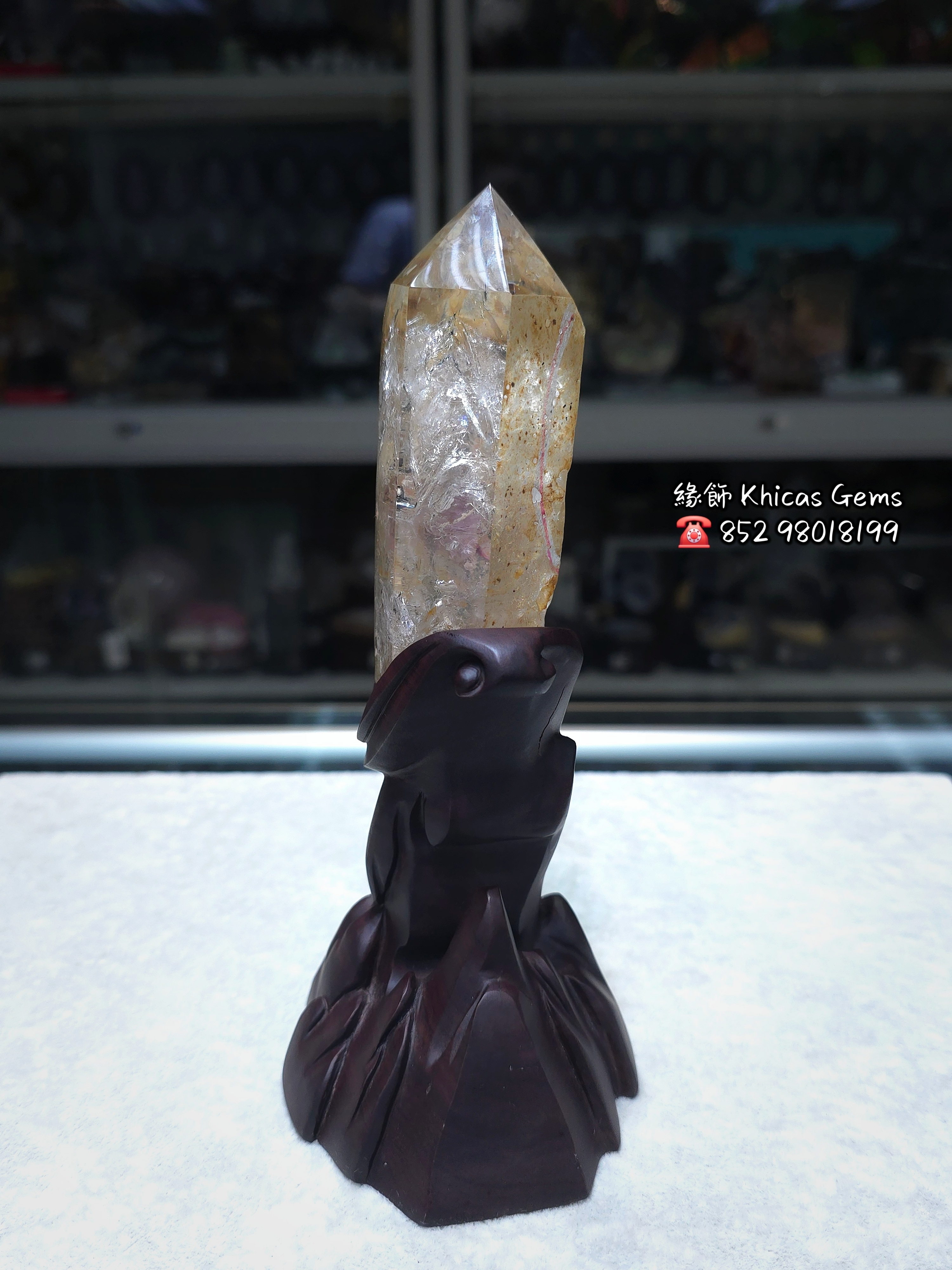 天然巴西水膽超級七骨幹水晶原石