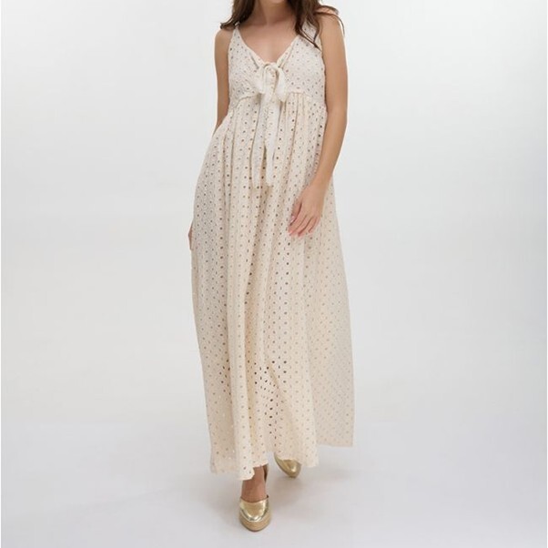 1BE0527-096 (Defect) 希臘度假風衫 Long Sleeveless Dress In Ecru #5-41-089-0163 (C-EU-E)
