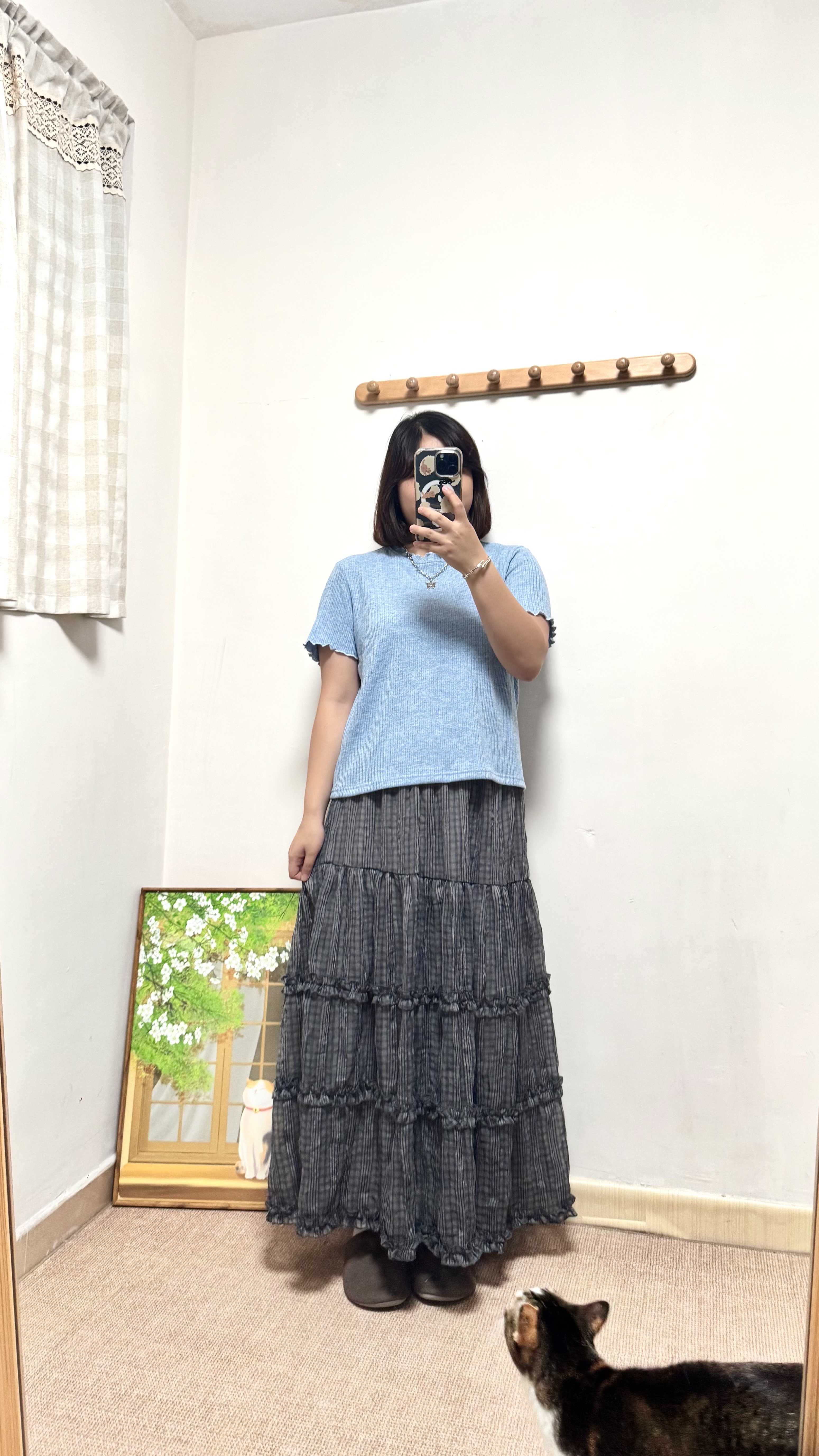 混色直紋拼色Top