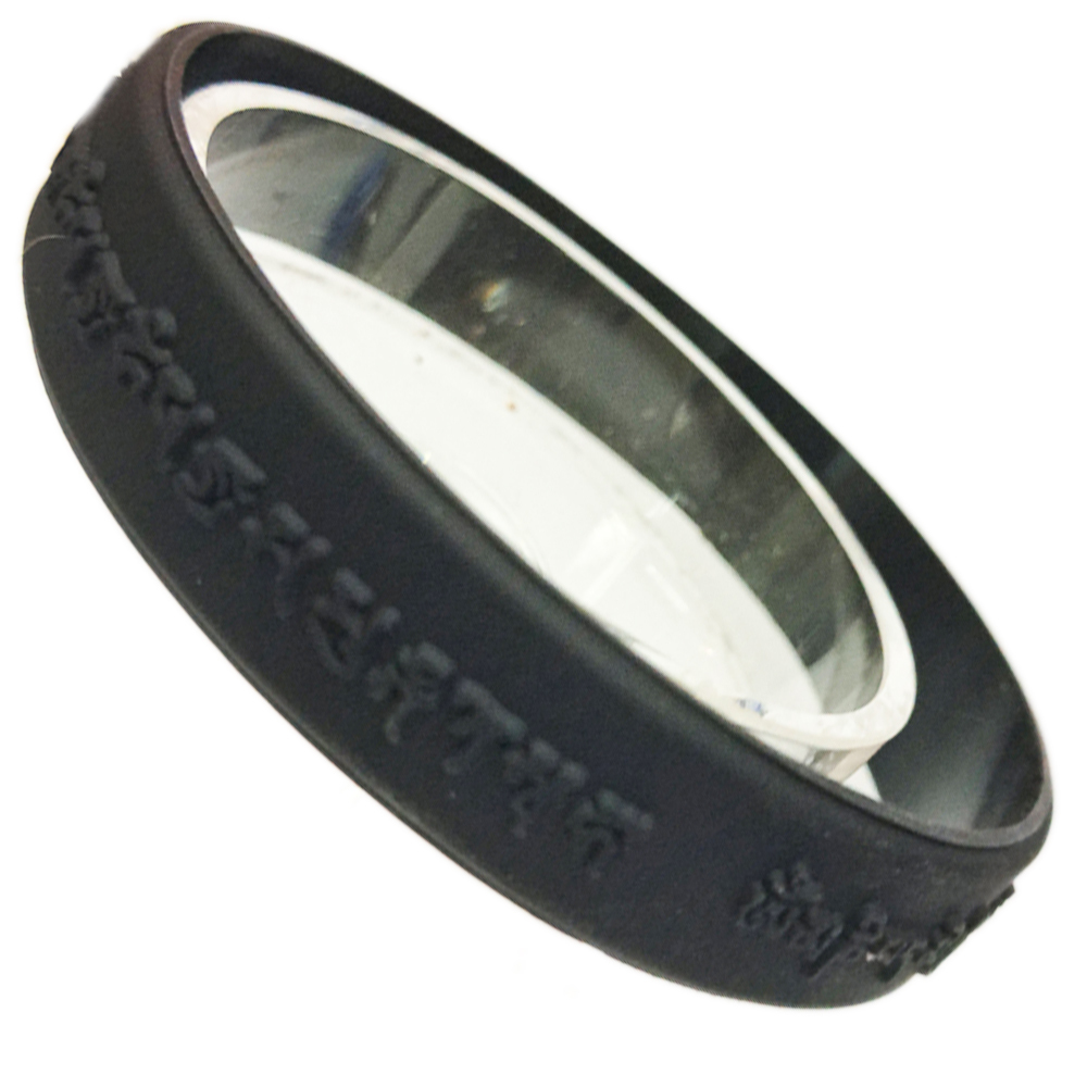 雨寶文殊5合1心咒矽膠手環190黑色 10件【十方】154876