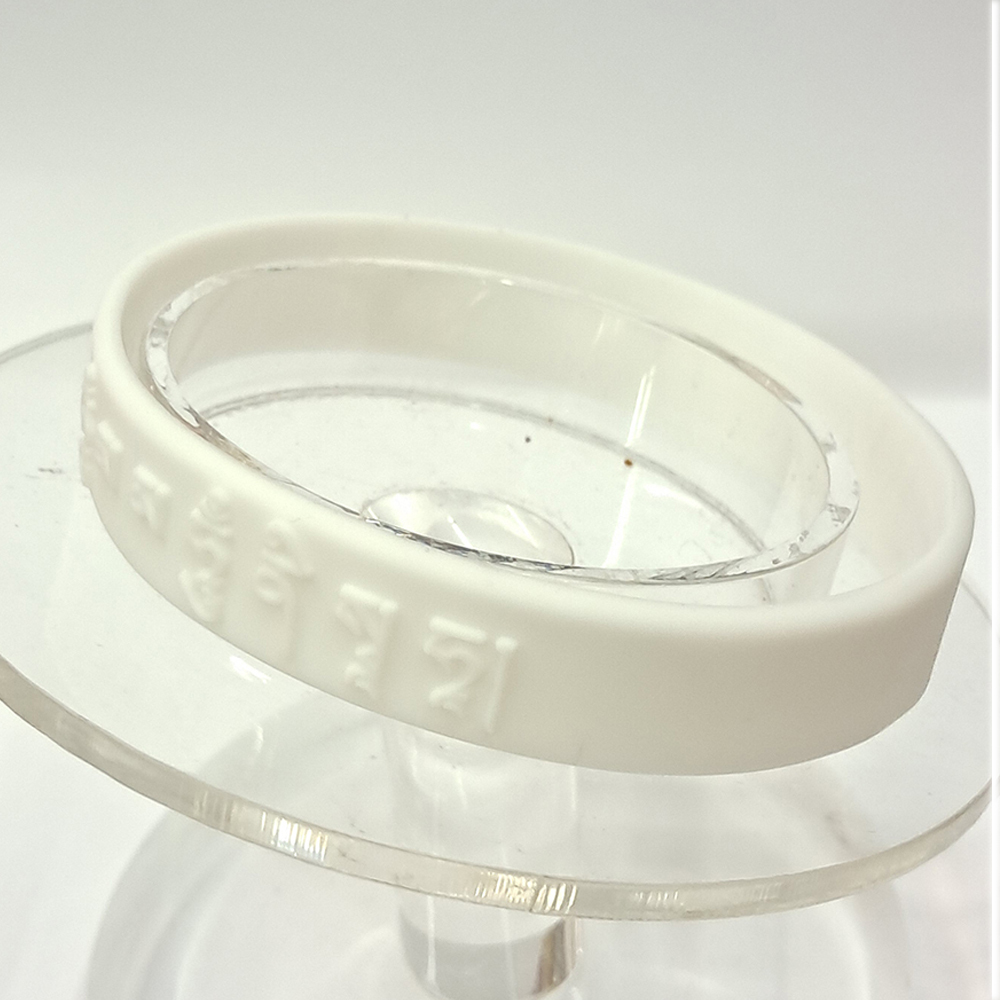 大白傘蓋佛母心咒矽膠手環190白色 10件【十方】154880