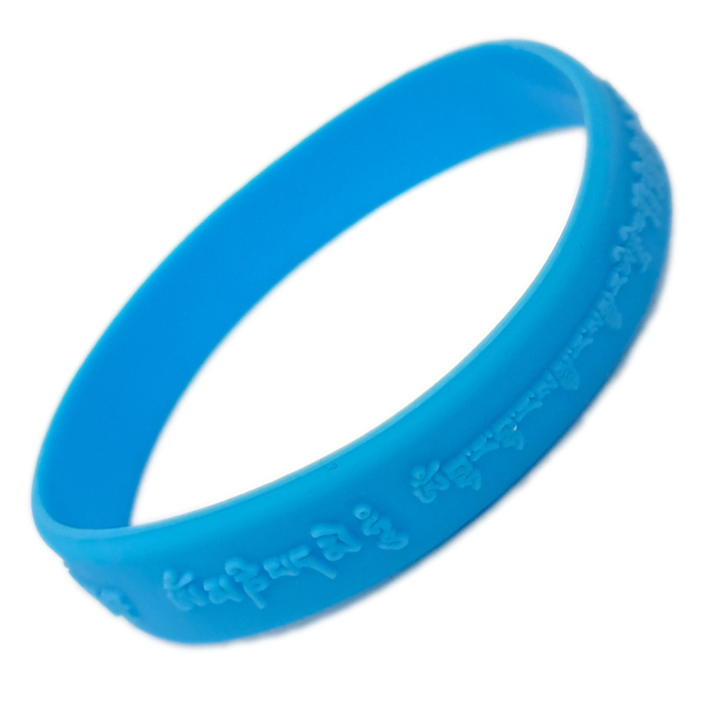 雨寶文殊5合1心咒矽膠手環190碧藍 10件【十方】154877