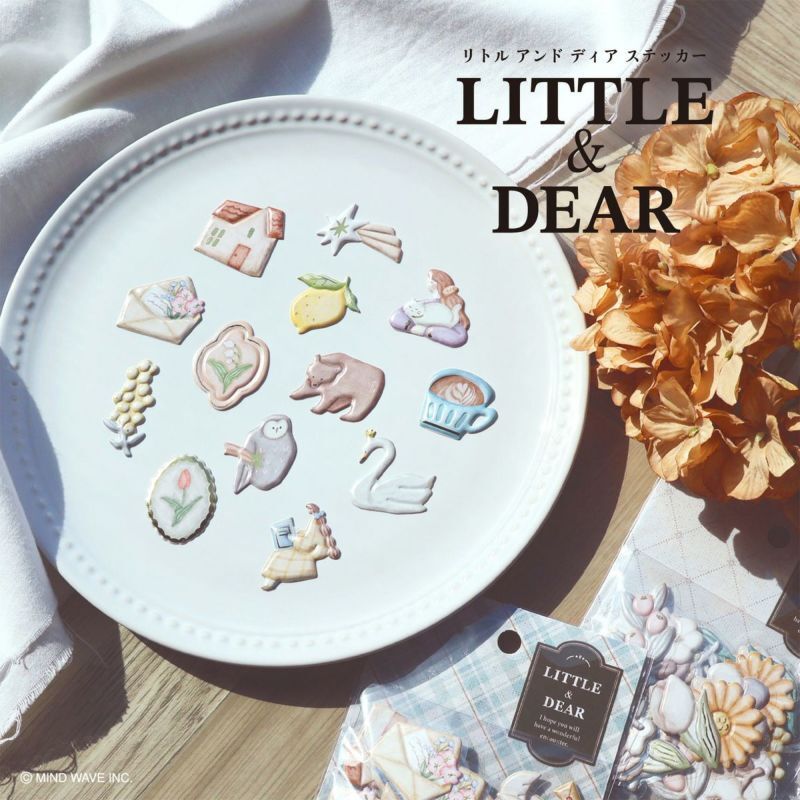 Little & Dear 32枚 立體燙金貼紙包｜日本Mind Wave