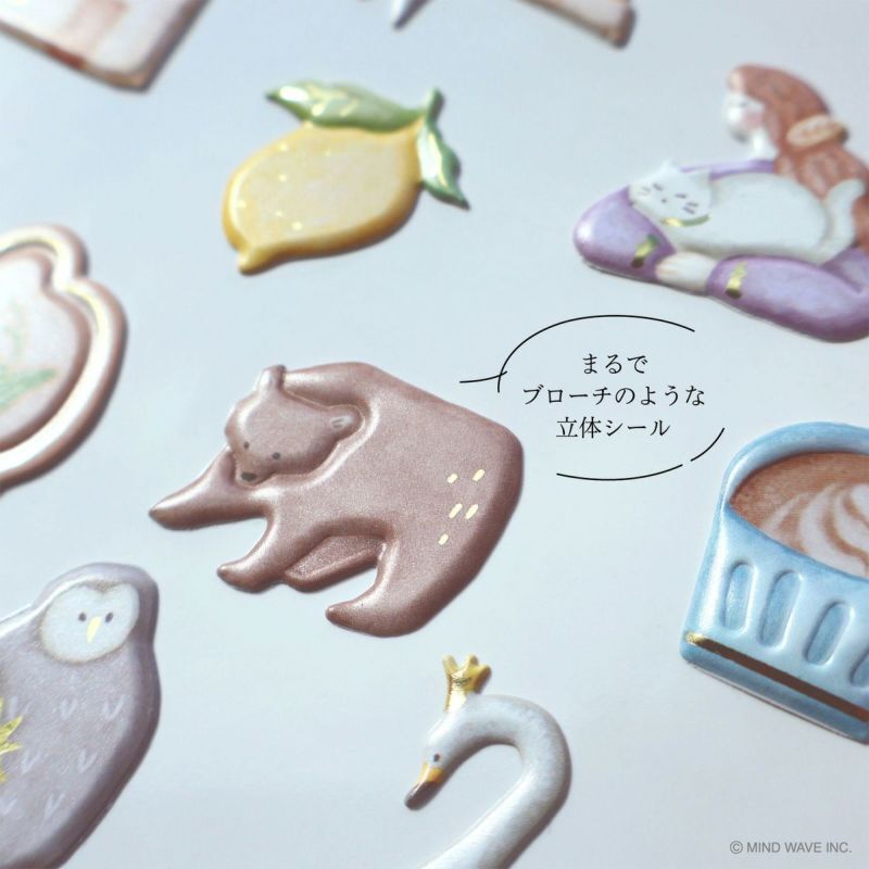 Little & Dear 32枚 立體燙金貼紙包｜日本Mind Wave